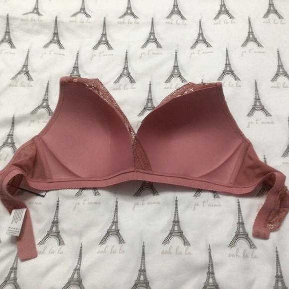 Knix Lace Deep V Bralette Sz XL in Pink Sorbet - Picture 4 of 7